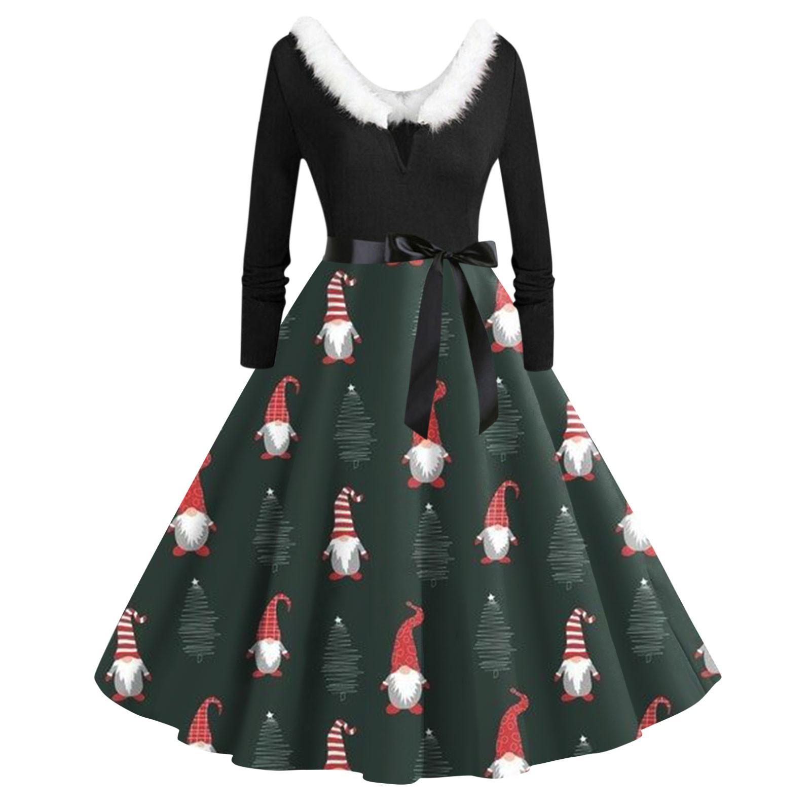 

Жіноча повсякденна та модна сукня з V-подібним вирізом і довгими рукавами на блискавці L темно-зелений колір