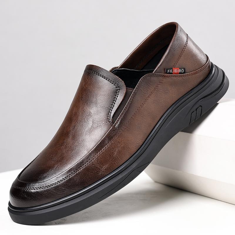 2024 Spring Fashion Casual Leather Men's Dress Shoes Spring Autumn New Designer Soft Sole Solid Color Loafers Man
