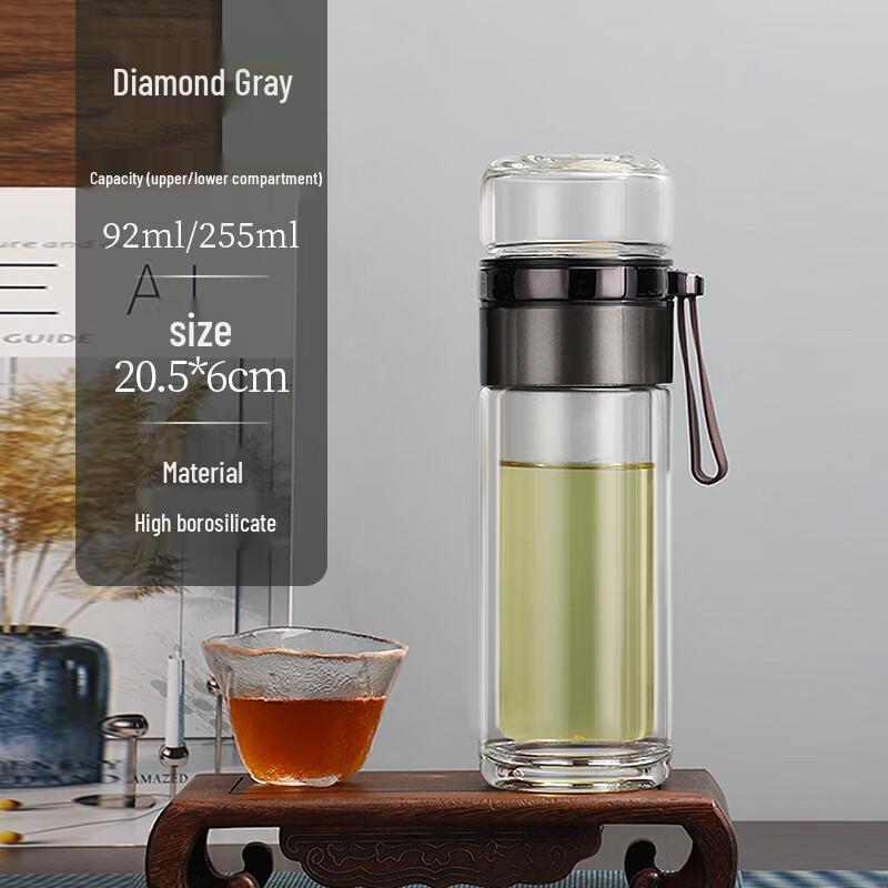 DKADI Tea Water Separation Double-Layer Glass Infuser Cup