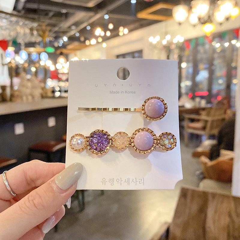 Haarnadel im koreanischen Stil mit Metallperlen und Strasssteinen für Damen