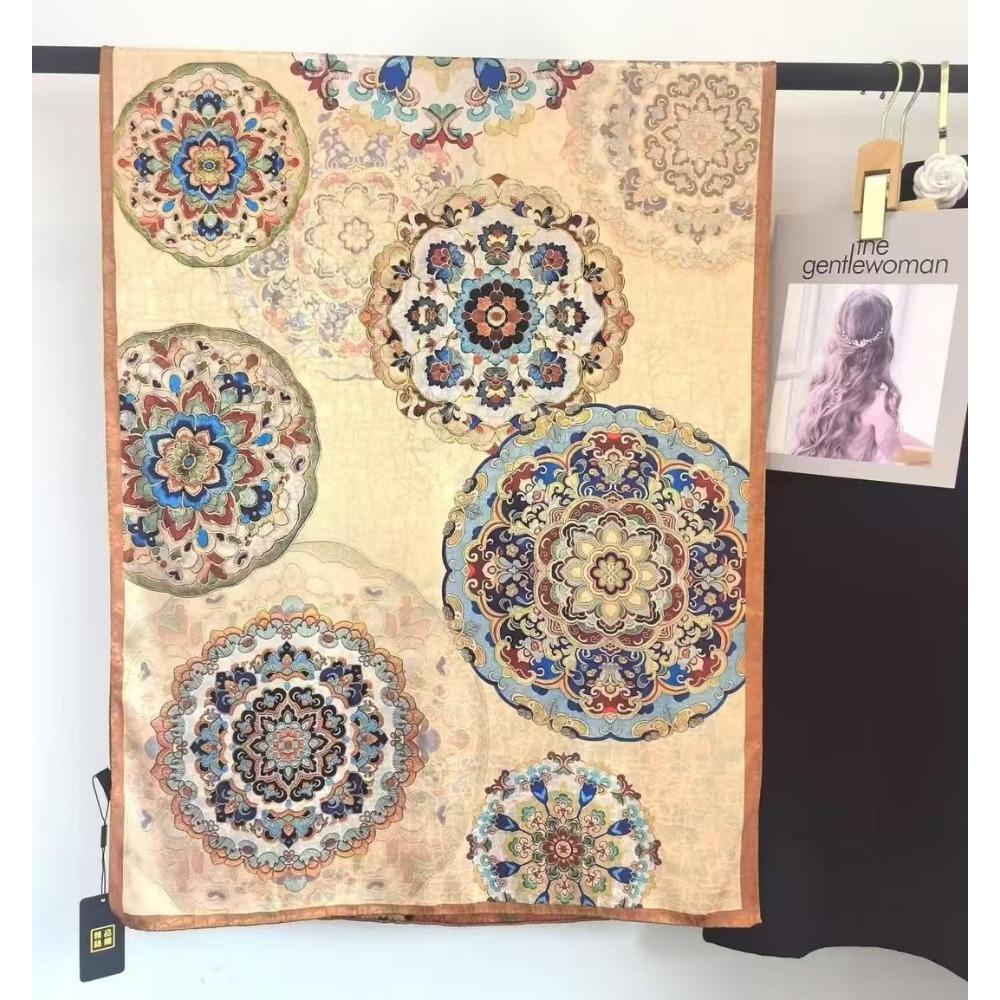 Oboustranný voňavý šálový šátek z příze typu "oblak" s potiskem kopru, zesílený, dlouhý, všestranný, módní šátek, hedvábný šátek