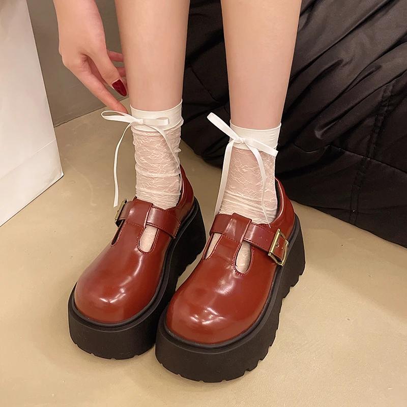 Winter Shoes Women Autumn Oxfords Female Footwear British Style Platform Fall Leather New Dress Preppy Creepers Shoes Woma