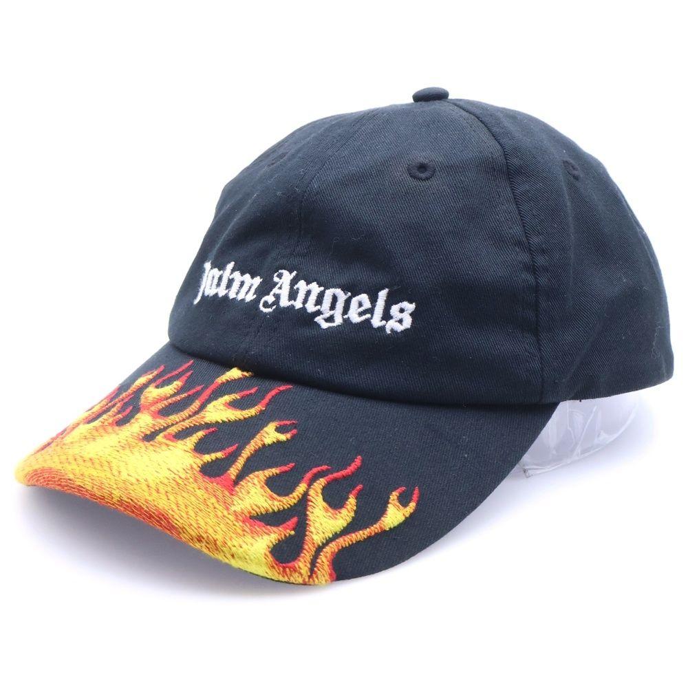 Used Palm Angels Fire Pattern Cotton Baseball Cap Black/Red PMLB009R20224017