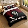 3Pcs Bedding Set Custom Name Text, 1 Sheet 2 Pillowcases Home Bed DecorScream Ghostface