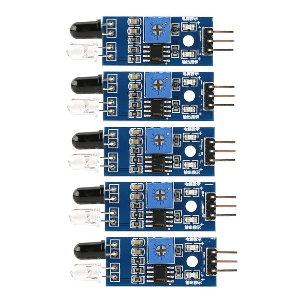 5 PCS 3.3V-5V Obstacle Avoidance Sensor Reflective Photoelectric Switch Photoelectric Sensor Module 3-pin Infrared Tube Module