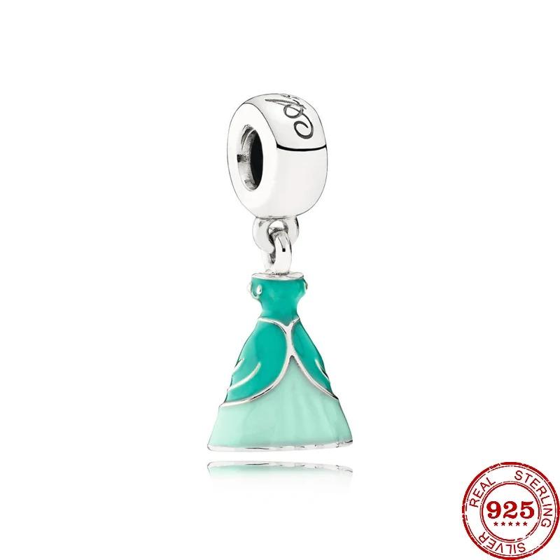 S925 Silver Disney Princess Charms Mermaid Elsa Belle Snow White Beads Fit Original Bracelet DIY Pendant Women Jewelry