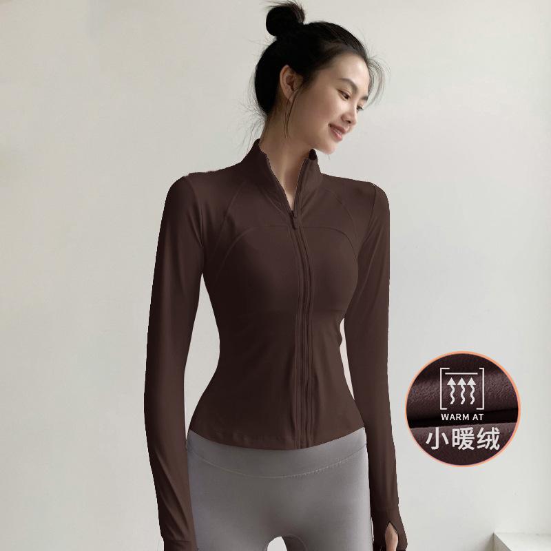 Spring Yoga Clothes, Women's Long-sleeved Jackets, Running Training, Fitness Clothes, Quick-drying, Windproof, and Exercise Clothes.