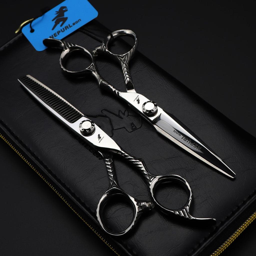 FDMS-12 Silver 6.0 Inch 440C Special Shaped Dimaxi, Hair Scissors, Barber Scissors, Flat Scissors, Bangs Scissors
