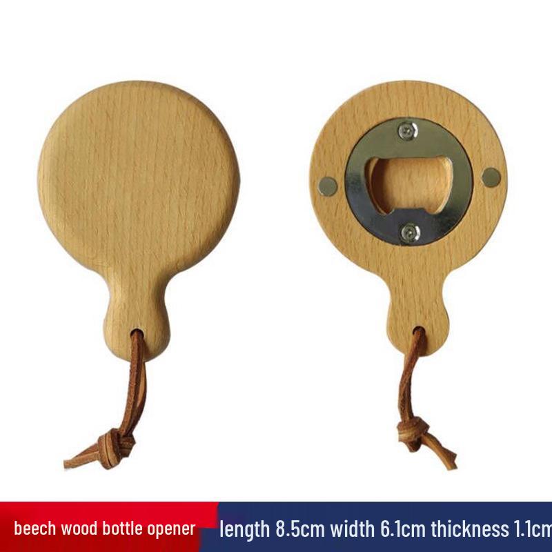 Engraved Beech Wood Magnetic Bottle Opener and Refrigerator Magnet