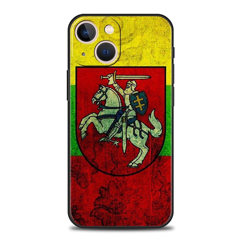 Flag of Lithuania Flag Luxury Phone Case For iPhone 13 15 14 12 Mini 11 Pro MAX XR X SE XS 7 8 Plus Silicone Protection Cover