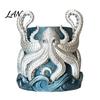 Cthulhu Style Plant Pot 3D Printed Octopus Planter, Artistic Coastal Pot, Decorative Environmentally Friendly Holder Container for Cactus, Succulents,