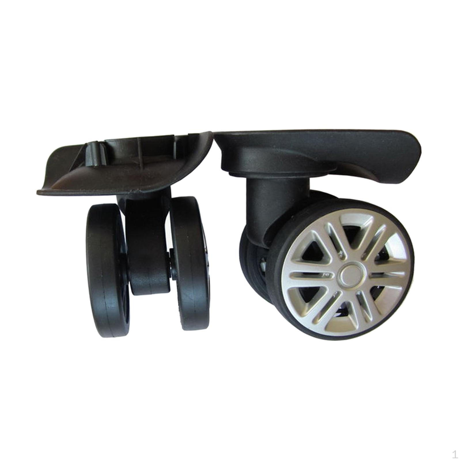 2 бесшумных колеса для багажа, выдерживающие большую нагрузку, с универсальным вращением, износостойкие, двухрядные. Black without Brake