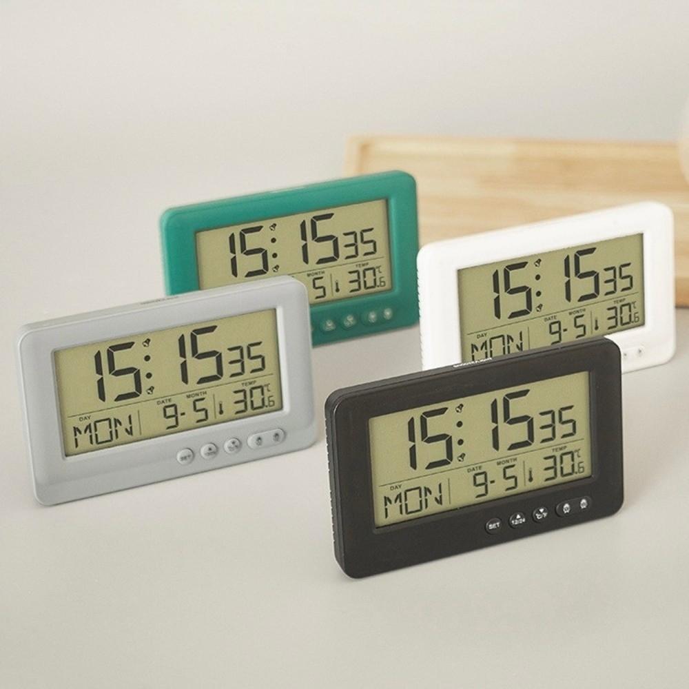 Soft Lighting Digital Alarm Clock LCD Display Desktop Table Clock Electronic Alarm Clock Bedside