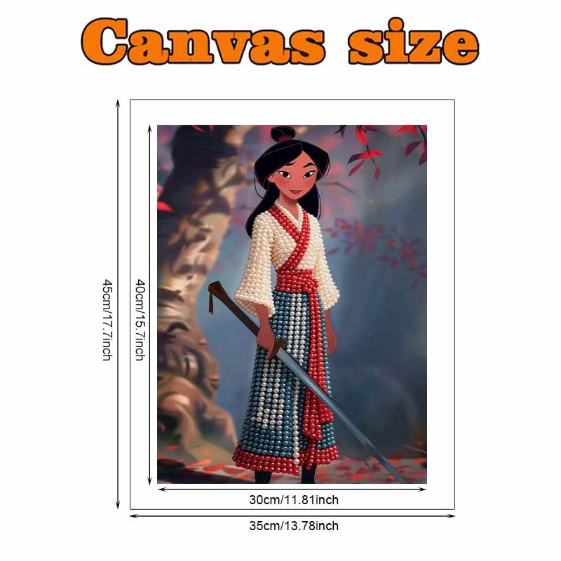 Disney Pearl Painting Anime Mulan Art Kit Adult Beginner Home Wall Decor Special Shape