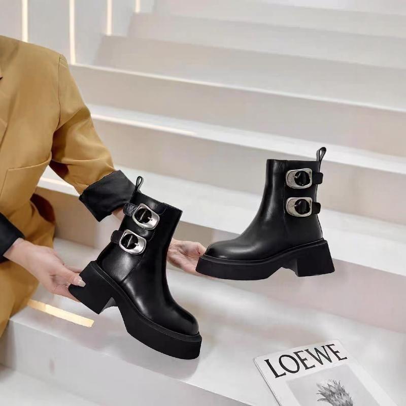 Mode 2025 Neu Herbst Winter Punk Style Mode Plateau Runde Zehe Damen Kniehohe Stiefel Dicke Sohle Hohe Absätze Schuhe Stiefel