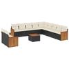 VidaXL Salon de Jardin avec Coussins 12 pcs, Canapés de Terrasse, Ensemble de Meubles de Patio, Mobilier d'Extérieur, Noir 3227813