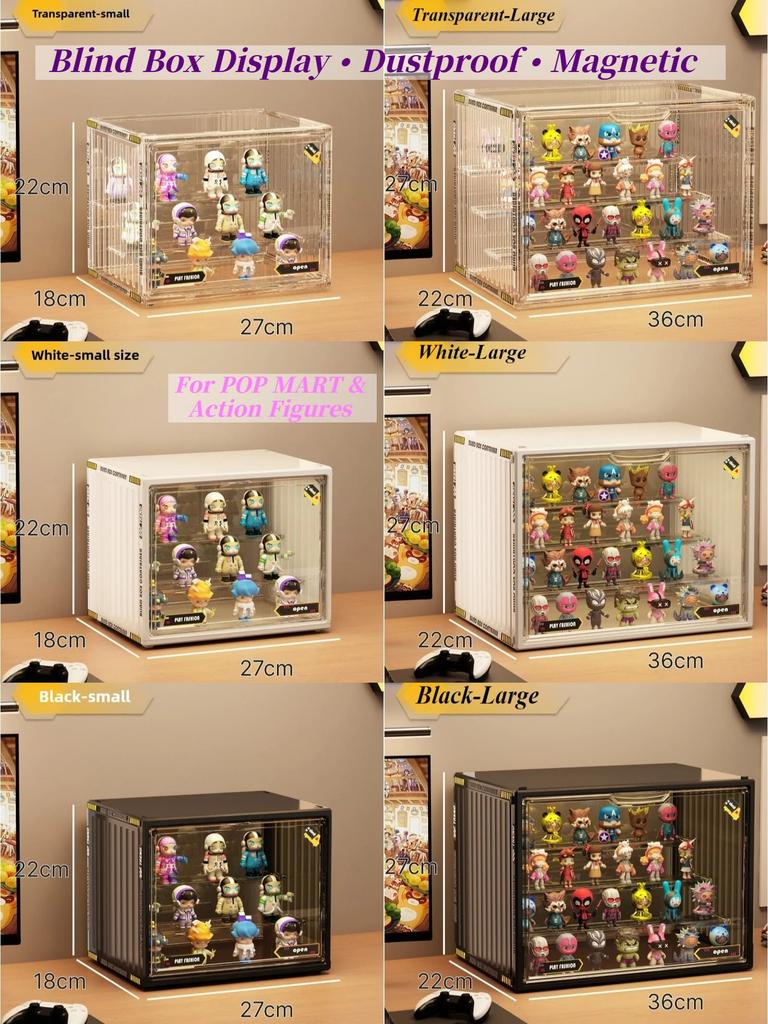 Containerized Design Acrylic Organizer for Collectible Figures Blind Box  jewelry 3-Layer HD Transparent Miniature Display Case
