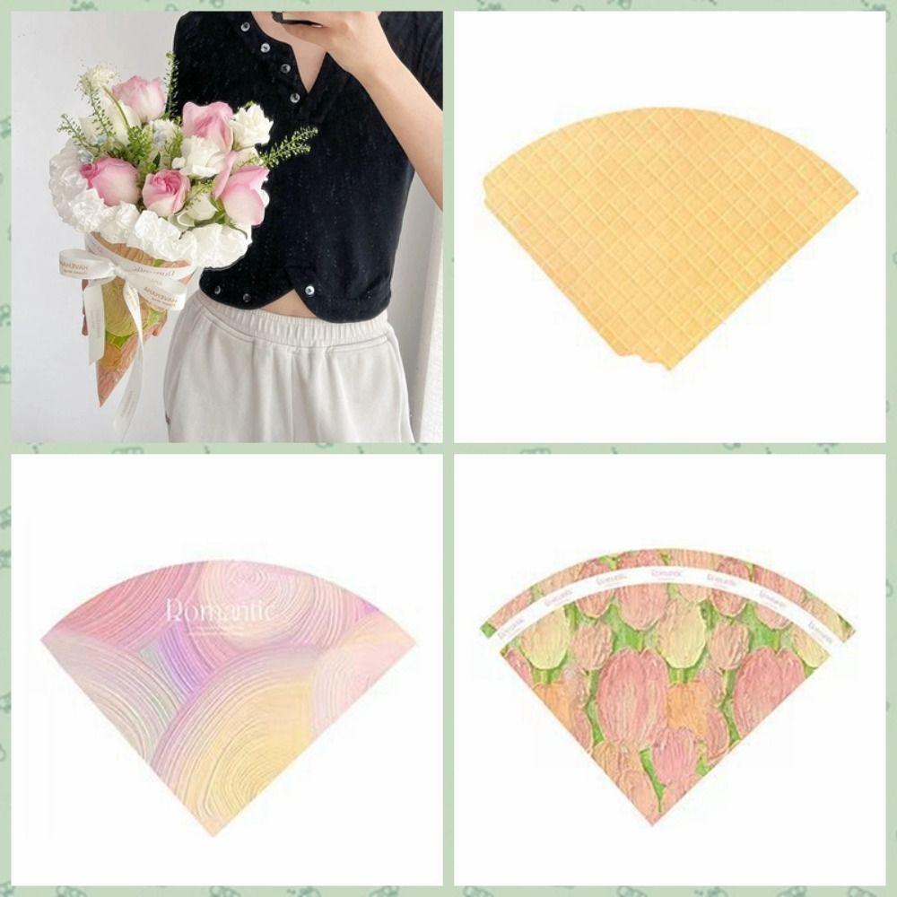 

10PCS Packing Material Bouquet Wrapping Paper Cone Shaped Flower Bag Gift Flower Box Weding Party