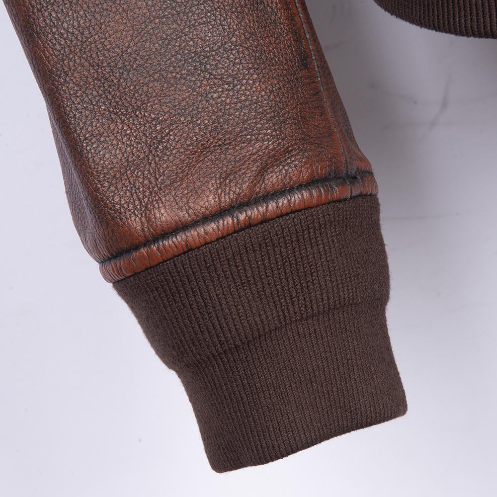 Vintage Red Brown Men Genuine Leather Jacket Real Cow Coat Man Military Pilot Jackets Air Force Flight Suit Spring Autumn