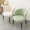 Nordic 3D Jacquard Curved Armchair Elastic Seat Cover Carved Arc-Shaped Chair Cover Dustproof Protect Dining Chair Slipcover