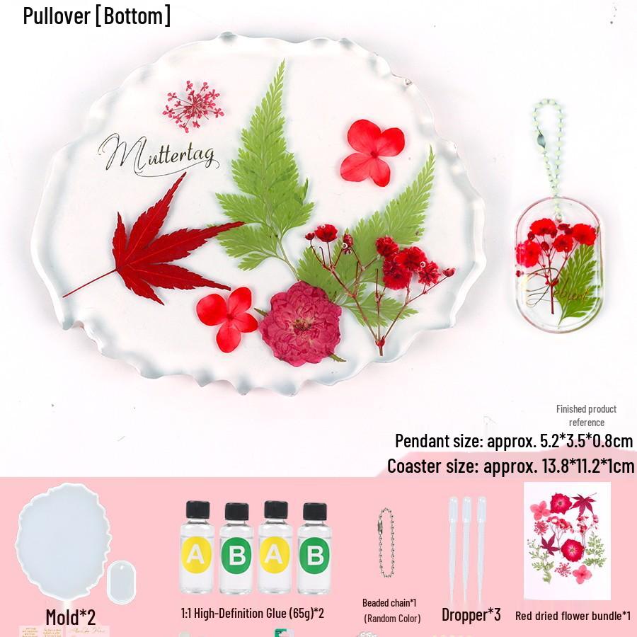 Dried Flower Silicone Keychain Mold for Handmade Pendant Crafting