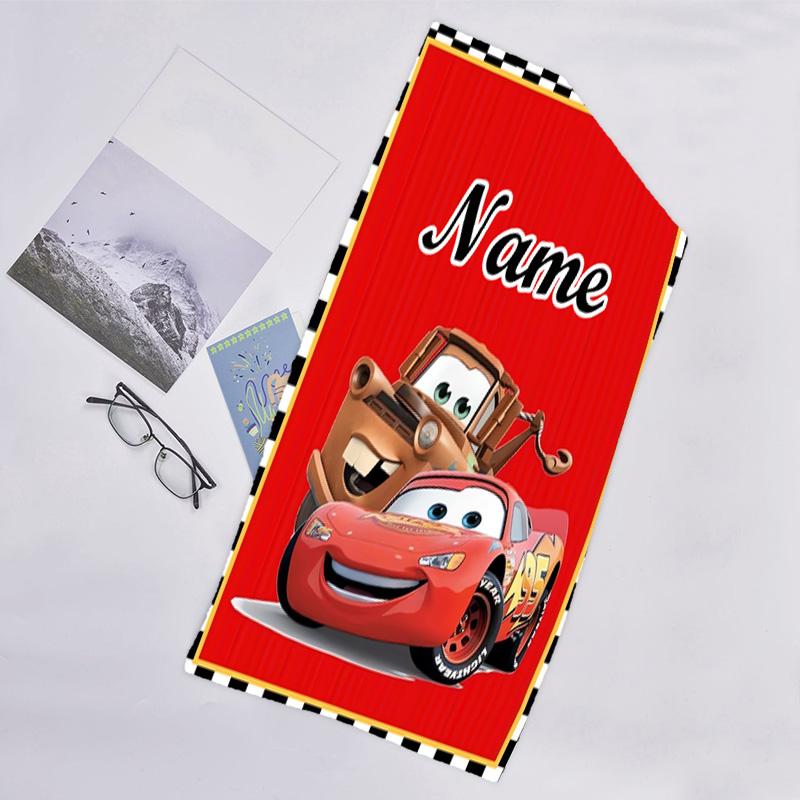 1pc Cars2 Beach Towel with Custom Name, Beach/Swimming/Bath/Picnic/Camping Towel, Suitable for Seaside Beaches