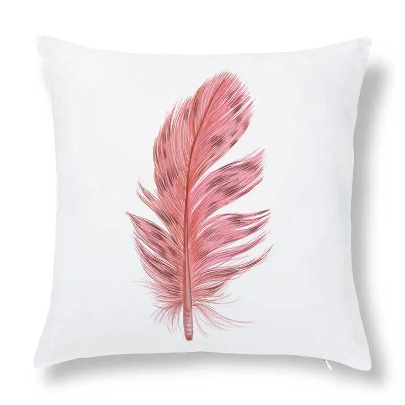 

Просто роскошная подушка для украшения дома, простая наволочка, узор из разноцветных перьев, украшение для офиса 40x40cm