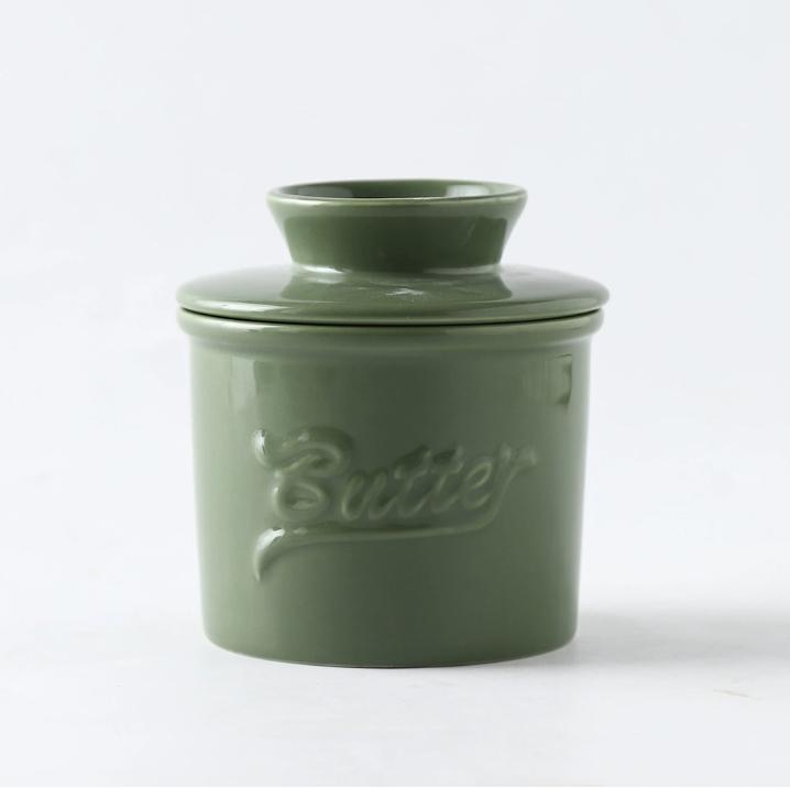 300Ml Ceramic Butter Cup Water Seal Creative Western Cheese Seal Jar Lid Classic Design Kitchen Camping Food