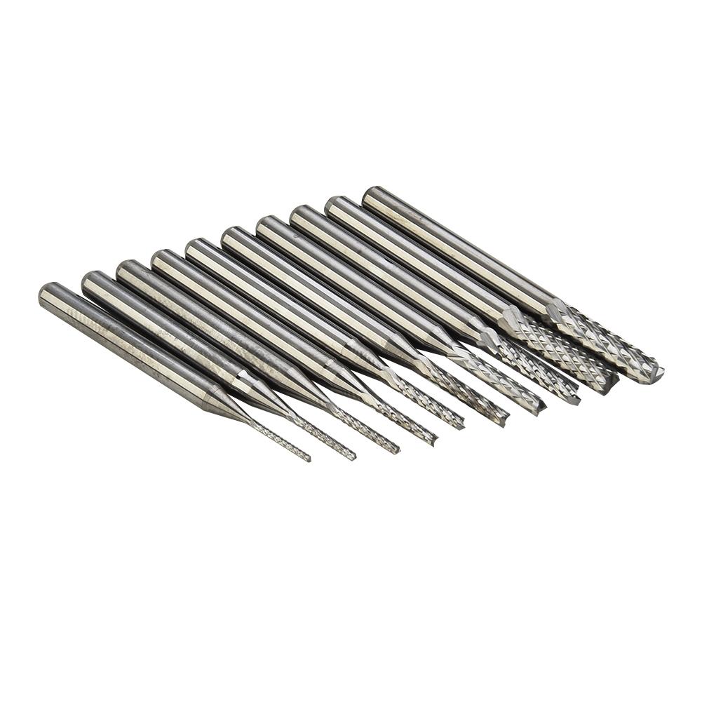 10pcs/set Diamond Grinding Point Diamond Drilling Bits Ultralong Drilling Bits 0.8mm-3.17mm Jade Stone Grinding Burr