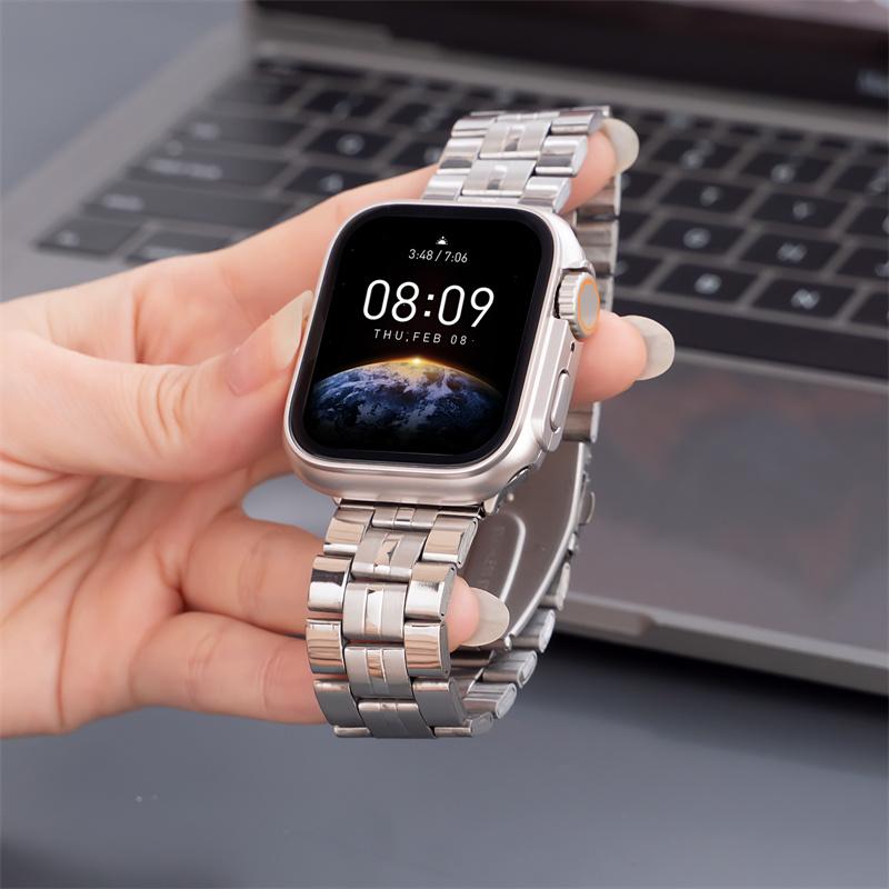 Stainless Steel Strap For Apple Watch Ultra1/2/3 49mm Metal Wristband Bracelet For iWatch 11 10 9 8 SE3 46mm 45mm 41 42mm 40mm 44mm Business Watchband