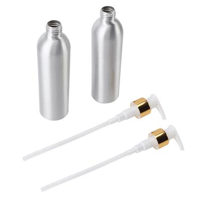 2pcs Pump Dispenser Bottles Leakproof Refillable Empty Essential Oil Aluminum Bottle for Most Oil