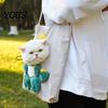 Lightweight Cat Shoulder Carrier Portable Bag, Fabric Bag with Peek Window, Safety Soft Canvas Pet for Small Cats Buckle, Cute Animal
