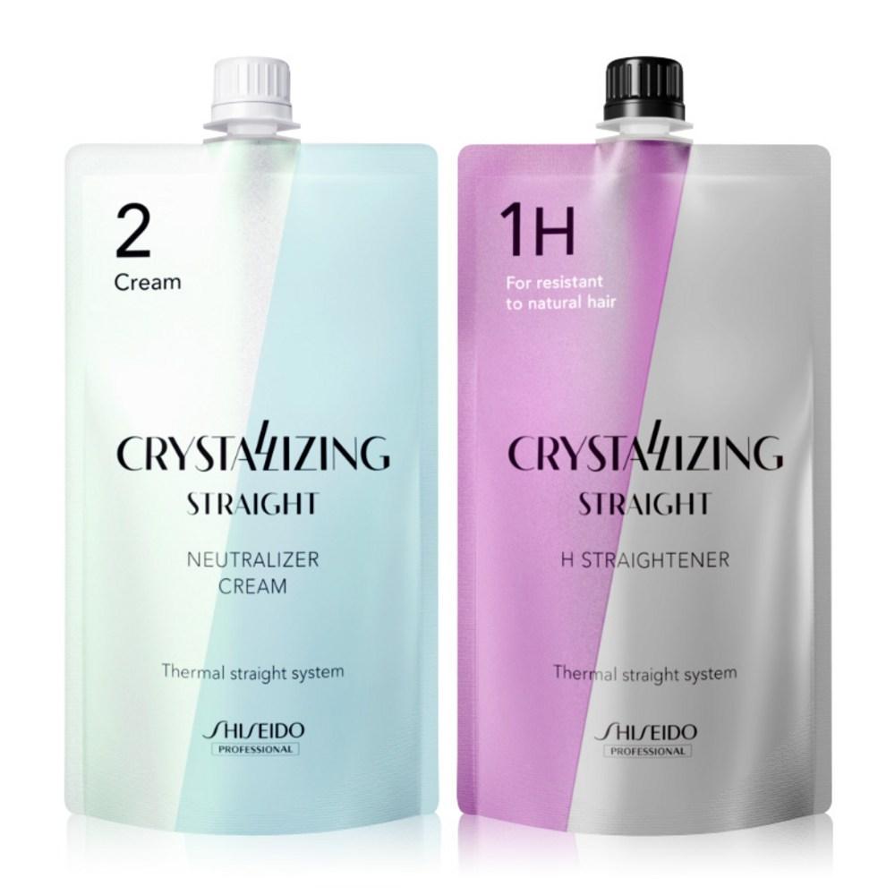 Shiseido Professional Crystallizing Straightening Cream 400g 1 pcs 400ml 1H (Healthy Hair) + Neutralizer (Cream Type)