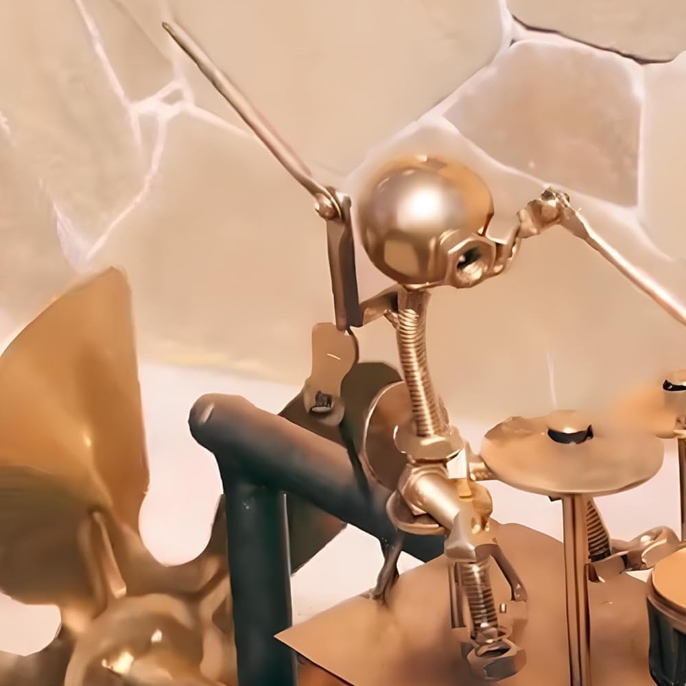 Handmade Metal Windmill Drummer Design Creative Handcraft Windmill for Home Decor