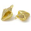 LiQunSweet 5 Pcs Golden Color Conch Shell Shaped Charms Brass Cubic Zirconia Ocean Sea Animals Beach Charms for DIY Jewelry Bracelet Necklace Earring
