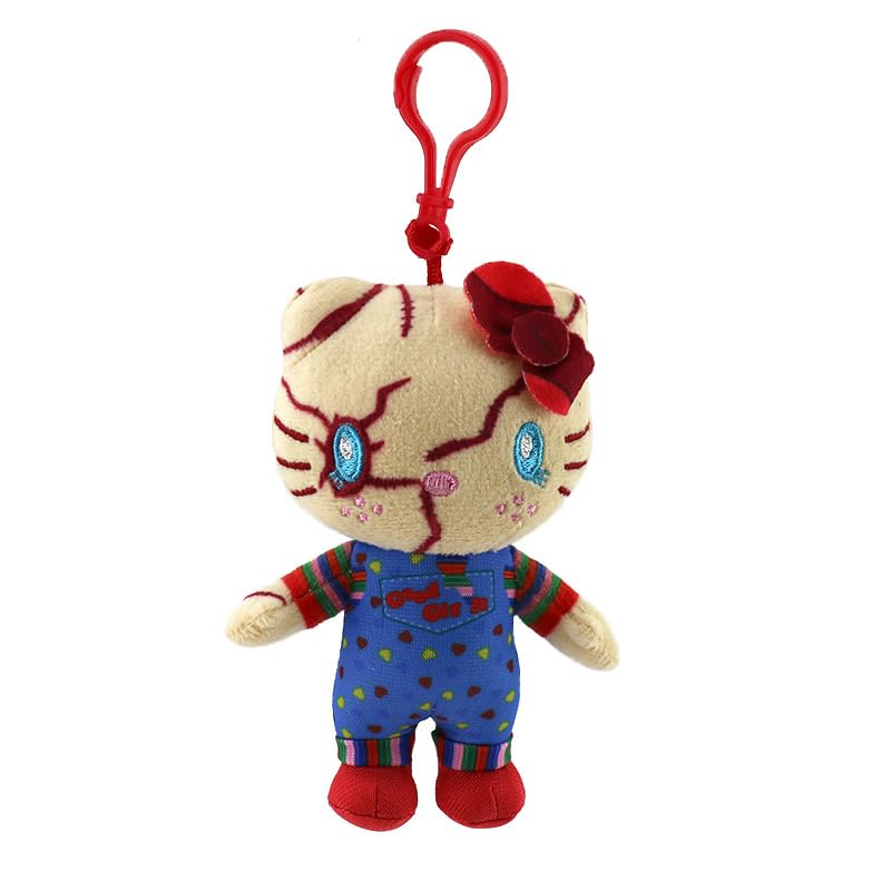 Hello Kitty Chucky Plush Keychain Key Ring, Cute and Fun Halloween Gift for Kids (12cm)