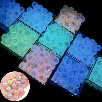 Perline rotonde luminose acriliche colorate per gioielli fai da te: Accessori per bracciali e collane