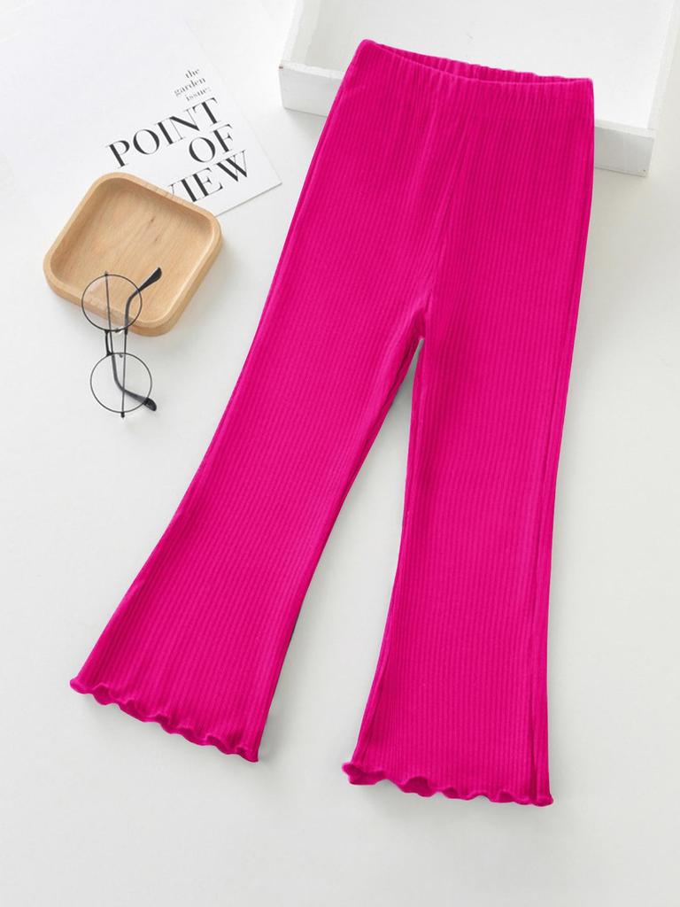 Ribbed Bell Bottom Pants for Infants and Girls - European and American Style, Four-Season Wear