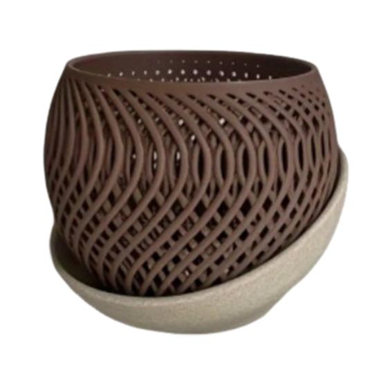 

Цветочный горшок Yousheng, напечатанный на 3D-принтере, легкий цветочный горшок с дренажными отверстиями, кашпо для орхидей с поддоном для комнатных растений, уличного декора для сада и дома белый