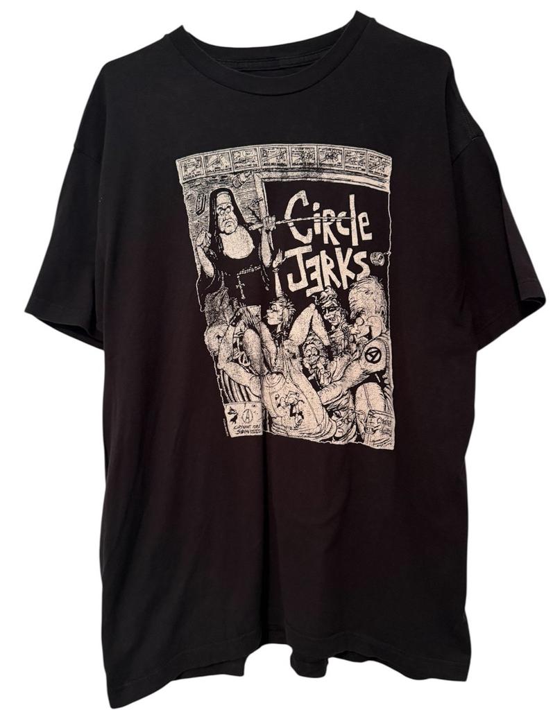 CIRCLE JERKS Graphic Tee Hardcore Punk Rock 100% Cotton Men's XL Large Black