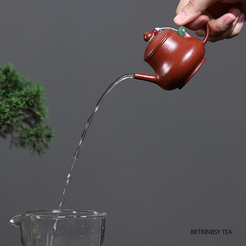 Tradition Yixing Handmade Purple Clay Teapot Raw Ore Zhu Mud Tea Pot Small Capacity Kettle Chinese Household Zisha Teaware 80ml