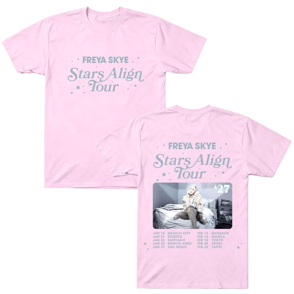 Freya Skye Stars Align Tour 2027 Cotton T Shirt Unisex Graphic Print Tee Casual Short Sleeve Music Concert Fan Merch Streetwear
