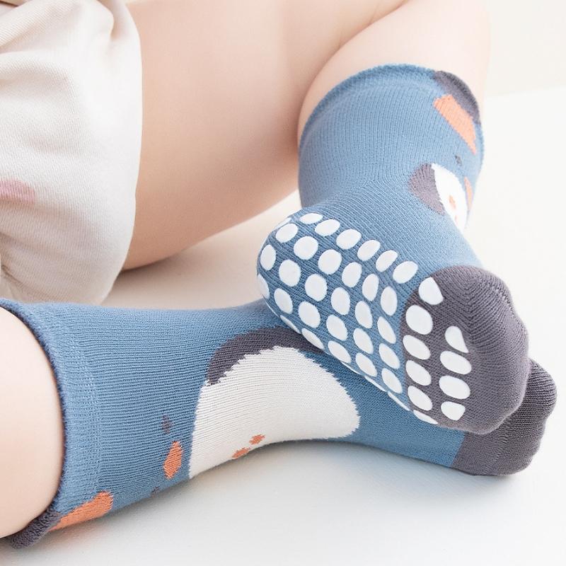 Fashion Baby Floor Socks Cute Animal Design Non-Slip Newborn Floor Socks For Girls Boys Soft Cotton Toddler Short Tube Socks For Kids