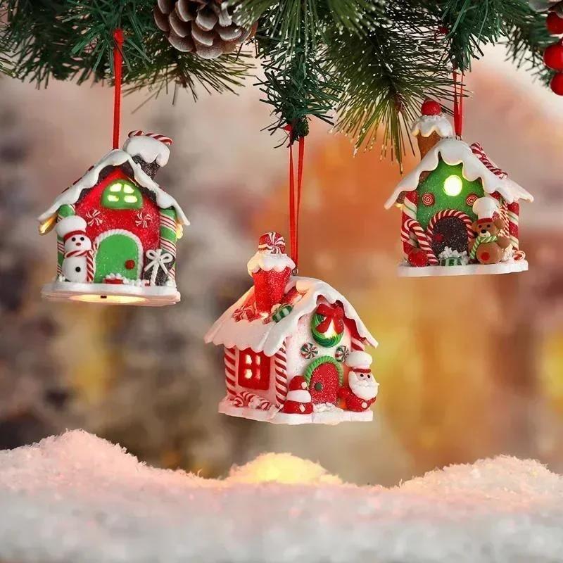 Christmas Tree Fashion Decor Supplies Gingerbread Small House Pendant Creative Xmas Tree Hanging Ornament New Year Party Decor