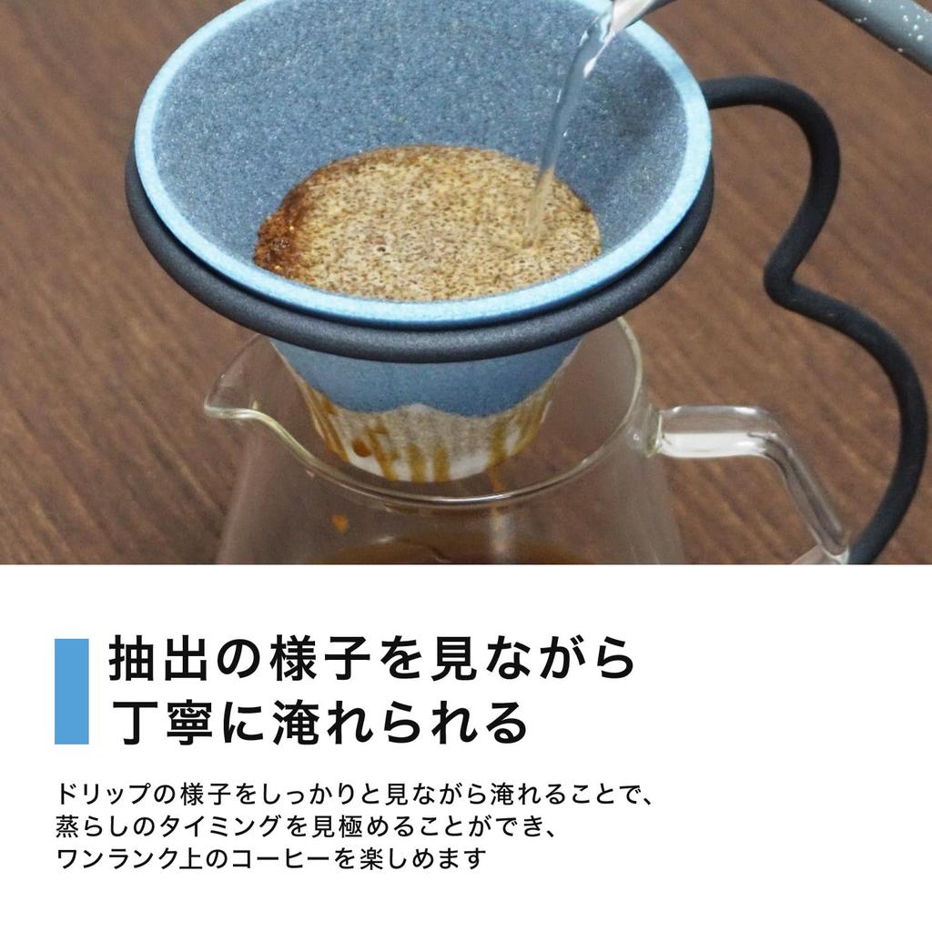 COFIL Fuji Coffee Dripper Filter, Ceramic, Original Stand Included, Hasami Ware Coffee Filter, Paperless Drip, Coffir Blue