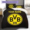 Custom Name,Borussia Dortmund Pattern Bedding Home Decoration Birthday Gift ( 1 Duvet Cover + 2 Pillowcase, Without Core),fan Merchandise.