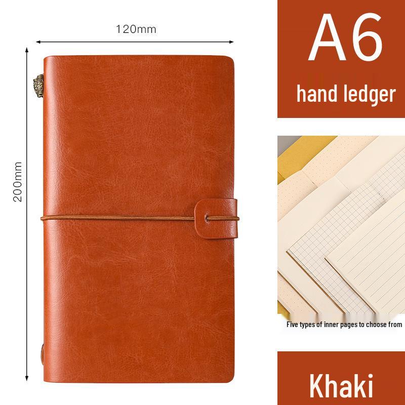 Vintage A6 Tie-Up Travel Journal Cowhide Notebook Diary