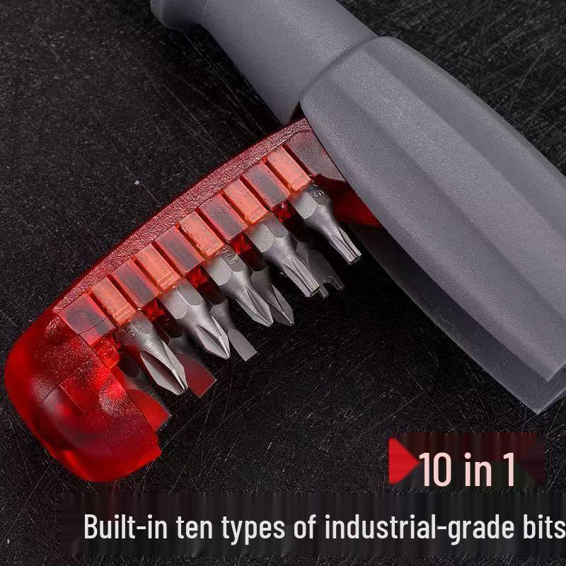 Multi-Functional Industrial Ratchet Screwdriver Set with Concealed Bits