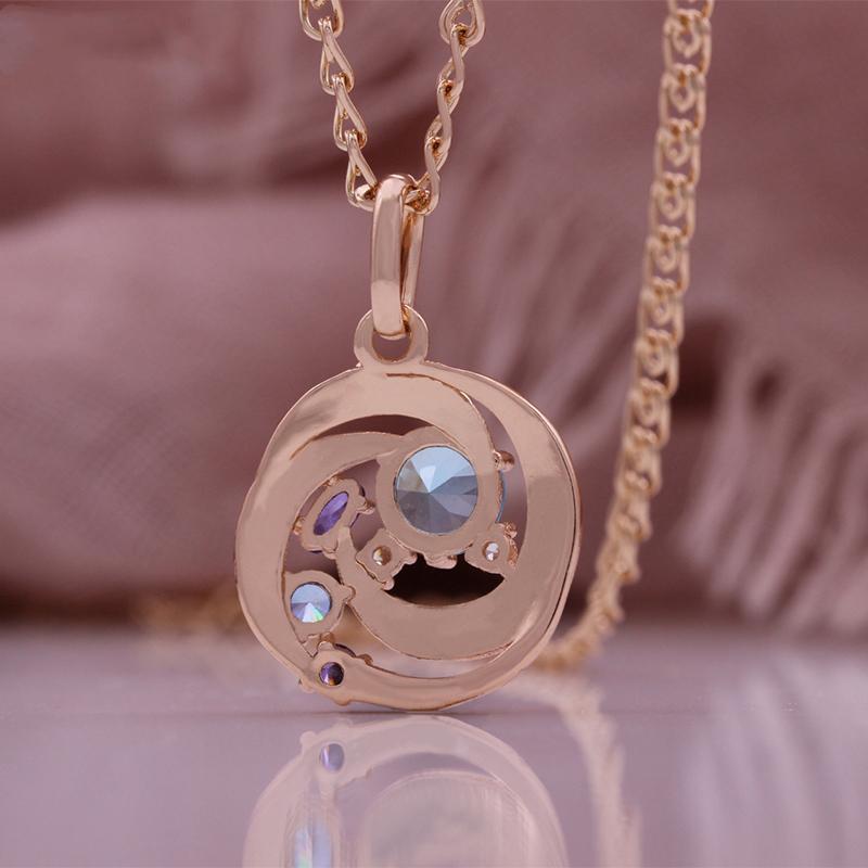 Náhrdelník s přívěskem z růžového zlata smíšená barva Náhrdelník s geometrickým přívěskem umělé zirkonie Dárek k narozeninám Vánoční dárek pro ženy