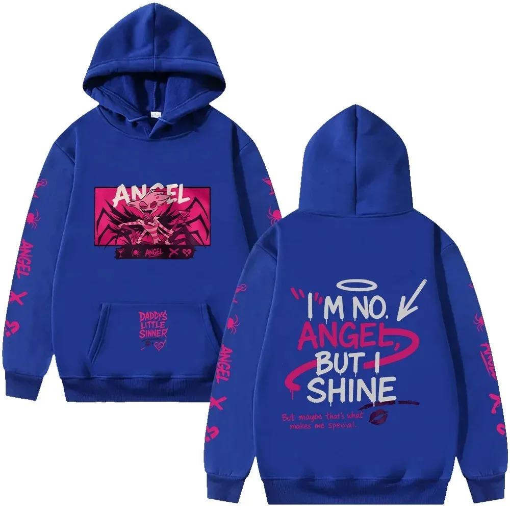 Felpa Angel Dust Hazbin Hotel Stampa Grafica Pullover Anime Pile Demoncore Carino Tagliente Trendy Oversize Abbigliamento Donna Uomo